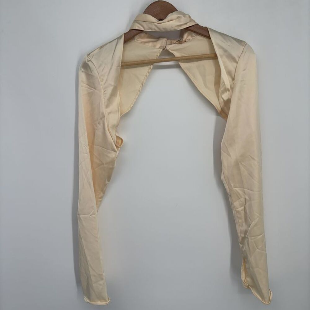 House of CB 'Aubrie' Vintage Cream Embellished Satin Corset With Sleeve